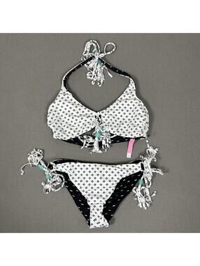 Victoria’s Secret Bikini Reversible Black While Polka Dor